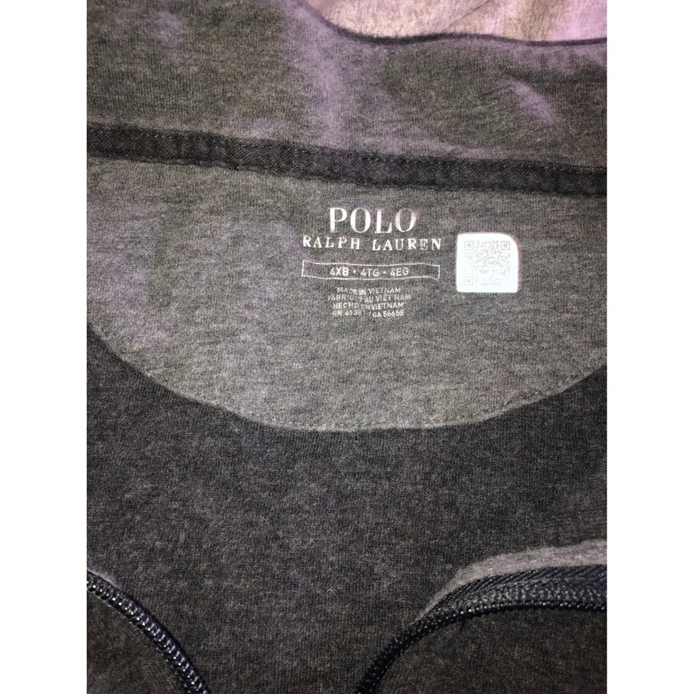 Polo Ralph Lauren Pullover Sweater 1/4‎ Zip Long Sleeve Gray 4XB